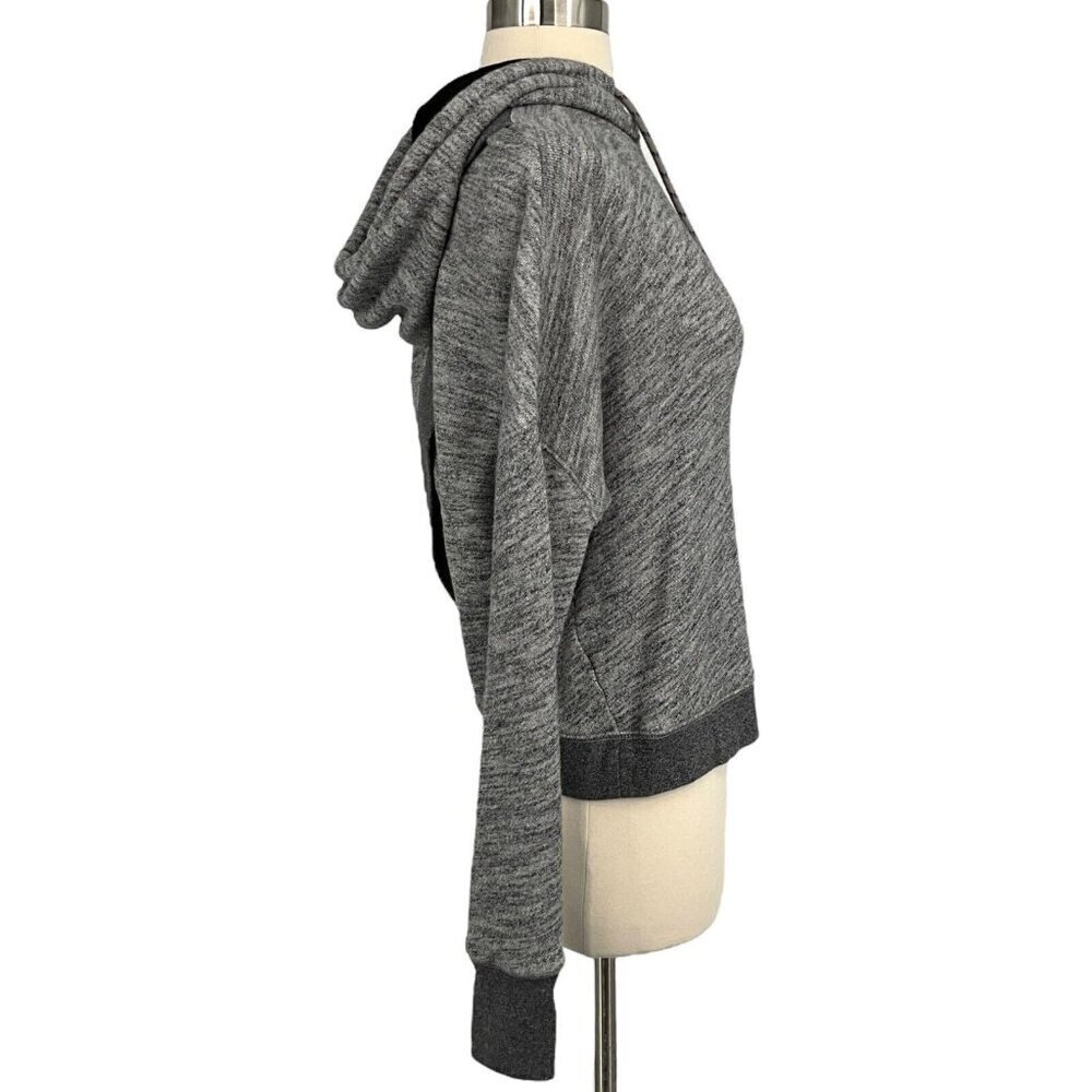 rag & bone Cotton Wrap Back Hoodie Gray Size XS Split Back Pullover 100% Cotton - Picture 5 of 9